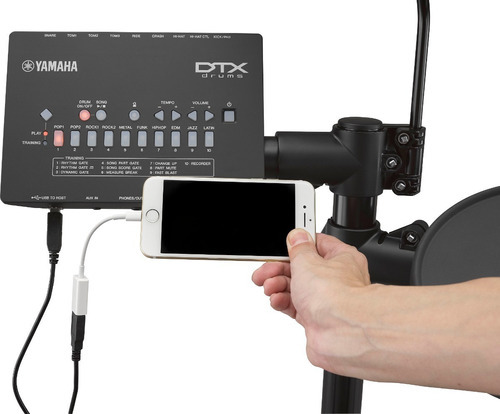 Batería Electrónica Yamaha Dtx432k Con Pedal Bombo Cuo Color Negro