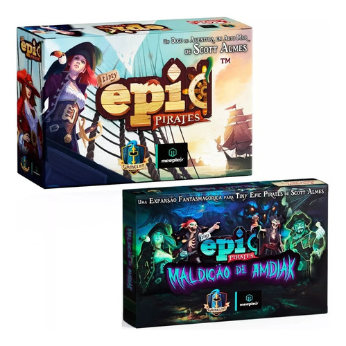 Kit 2 Tiny Epic Pirates E Expansão Maldição Jogo Tabuleiro