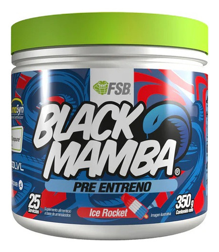 Pre Entreno Black Mamba Fsb 350 Gr 25 Servicios Pre Work Sabor Ice Rocket