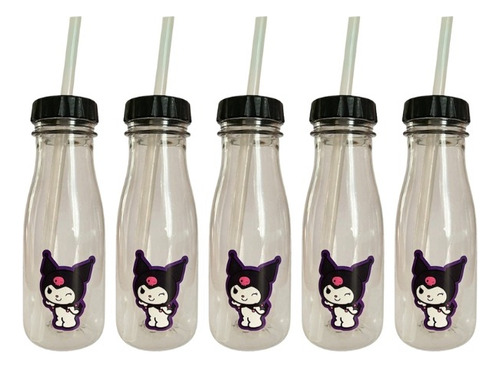 Botellita Souvenir C/tapa Y Sorbete Temática A Elección X15u Kuromi