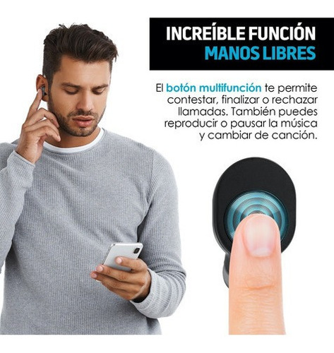 Redlemon Audífonos Bluetooth Tws Manos Libres Base De Carga Color Negro