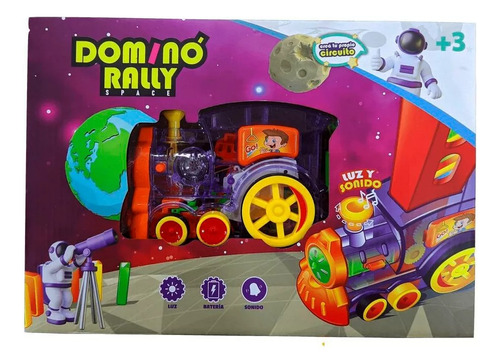 Domino Rally Space 80 Fichas Tren Luz Sonido Sharif Express