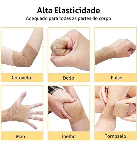 10un. Bandagem Elástica Ades. Flexível S/ Látex 2,5cm X 4,5m