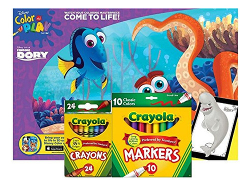 Libro Para Colorear Gigante De Buscando A Dory Con Crayones