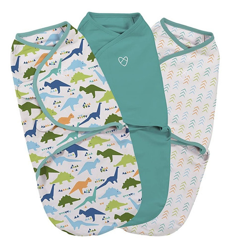 Swaddleme Original Swaddle 3-pk, Origami Dino (sm).