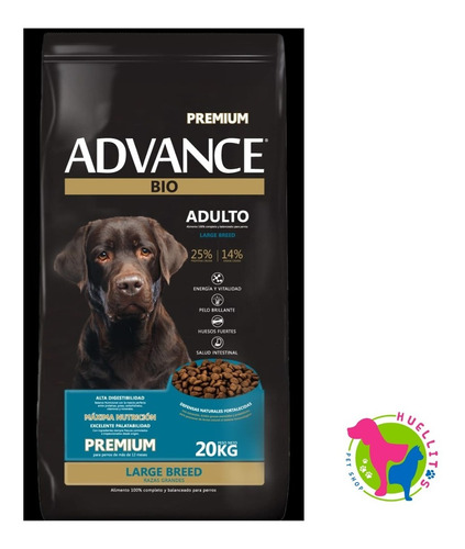 Advance Bio Premium Perro Adulto  X20kg- E/g Z/o Huellitas 