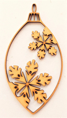 7 Esferas Copos 20cm Adorno Navidad, Mdf, Corte Laser Ese00
