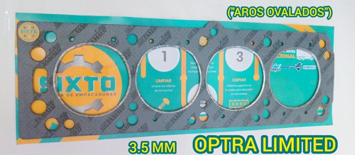 Empacadura Optra Limited Tapa Negra Aros Ovalados 3.5 Mm