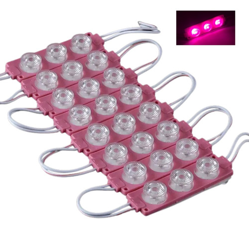 Modulo 3 Led 12v Rosado Moto Carro Camionera Camion Aviso