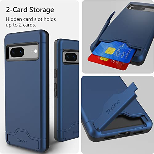 Funda Cartera Para Google Pixel 7 Navy Azul Dual Layer