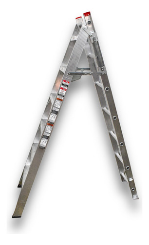 Escalera Convertible Aluminio Doméstica 13 Esc Akron 82-05 Color Plateado