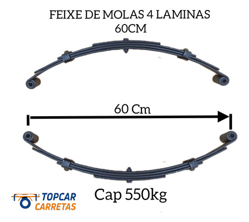 Par De Feixe De Molas + Kit De Fixação E Jumelos Carretinha