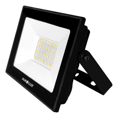 Projetor Led Slim 6500k Luz Branca Externo 30w - Ourolux
