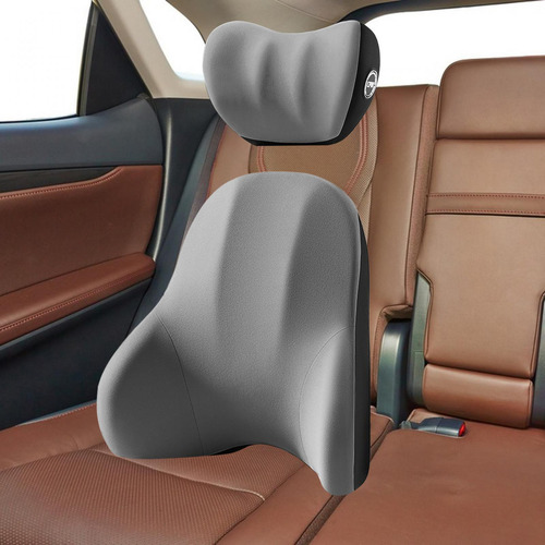 Almofada Para Encosto De Carro, Suporte Lombar E Kit Cinza