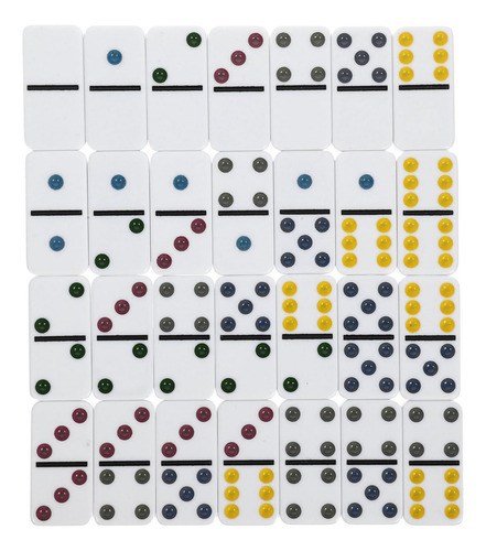 Dominó Clásico 28 Piezas Doble 6 Colores Estuche Madera
