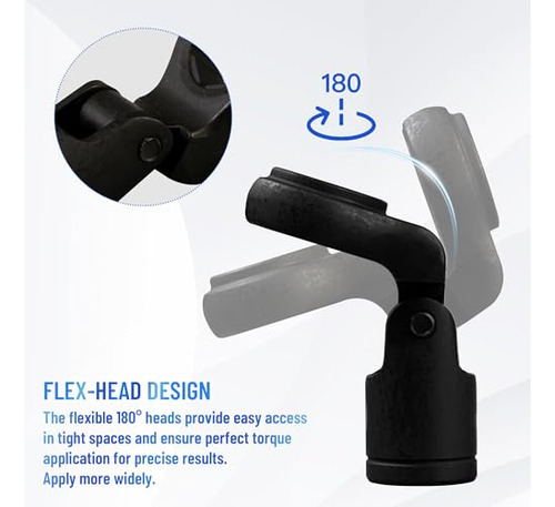 Juego De Llaves De Tuercas De Corona De Cabeza Flexible 8 Pi