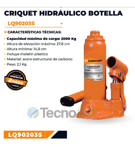 Criquet Gato Botella Hidraulico Lusqtoff 2 Toneladas Maletin