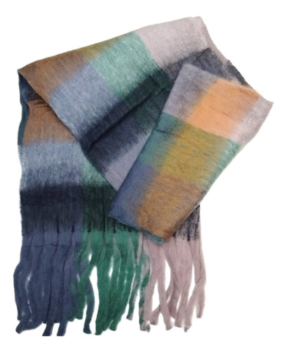 Pashmina Bufandon De Mujer Lana Nube 240 X 40 Cm Con Flecos