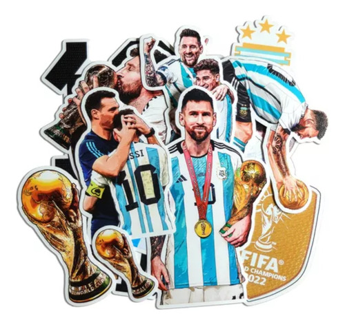 Calcos, Stickers, Etiquetas Autoadhesivas Messi Campeon X20u