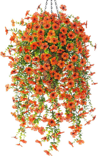 Flores Colgantes Artificiales Falsas En Cesta Para Decoració