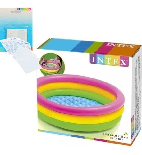 Piscina Intex Inflable 86 X 25cm + Kit Parches De Reparación