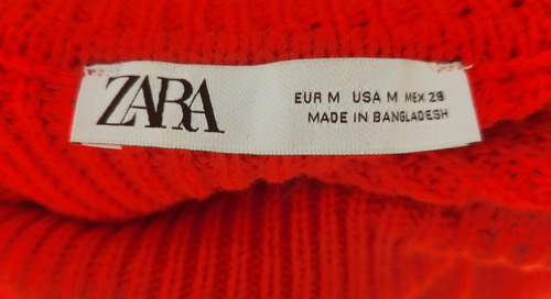 Vestido Importado Zara Woman Tejido De Punto Cuello Alto. M. (Usado)