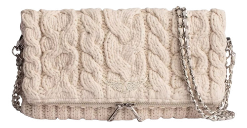 Bolsa Zadig&voltaire Rock Knitted Blanco Tejida Níquel Plateado