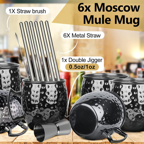 Tazas Moscow Mule - Juego De 6 Tazas De 18oz Banadas En...