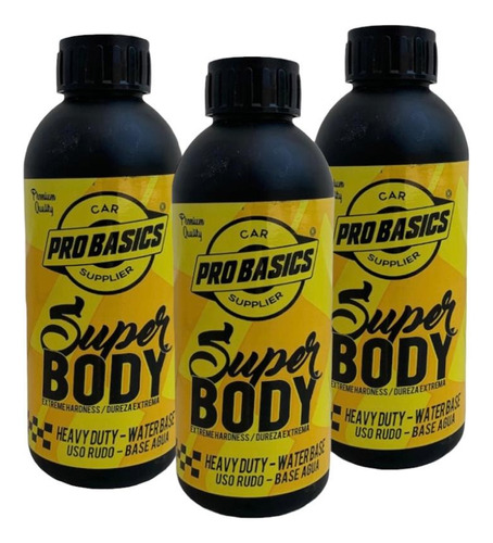 3 Litros Superbody Negro Car Probasics Recubrimiento Ahulado