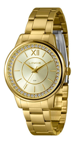 Relógio Lince Feminino Dourado Lrgj158l C3kx
