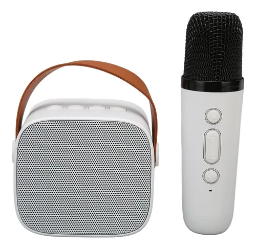 Parlante Bluetooth Karaoke 1 Micrófono Mini Altavoz Blanco