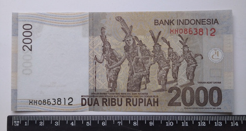 Indonesia Reposición 2000 Rupias 2013, Unc 