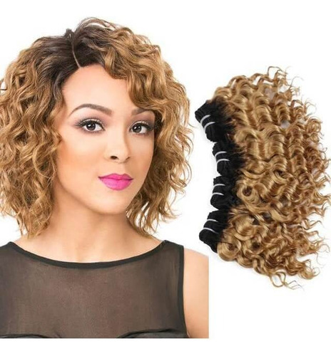 Cabello Humano Brasileño Con Onda Corporal 20cm 50g #1b/27