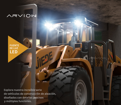 Juguete Construcción 3 En1 Vapor Montacargas Bulldozer Metal