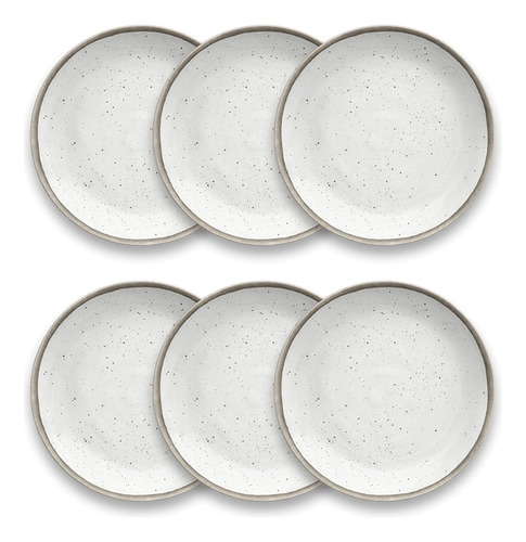 Platos De Ensalada Bambú Blanco, 21.6 Cm, Set 6