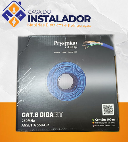 Cabo De Rede Draka/prysmian Cat6e Par Trançado Utp Azul 100