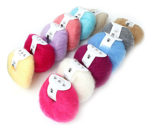 Popular Suave Mohair Pashm Punto Angora Hilo De Lana Largo C