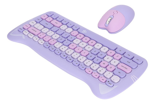 Teclado E Mouse Sem Fio Cute Cat Shape 2,4 Cores Baixas