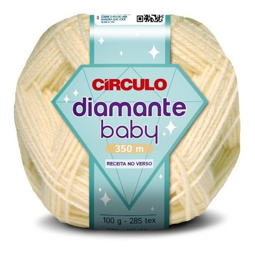 Lã Fio Diamante Baby Círculo 100g 165m - Crochê / Tricô Bebê Cor 1074 - Amarelo Bebe