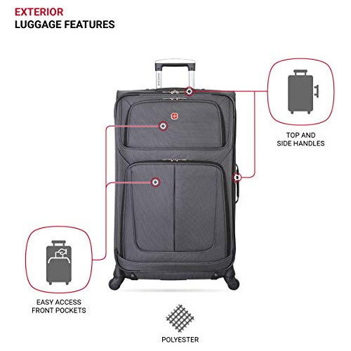 Valija Con Ruedas Expandible Swissgear Sion Softside, Gris O