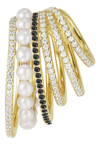 * Crystal Pearistic Slide-on Ear Cuff Clip De Oreja