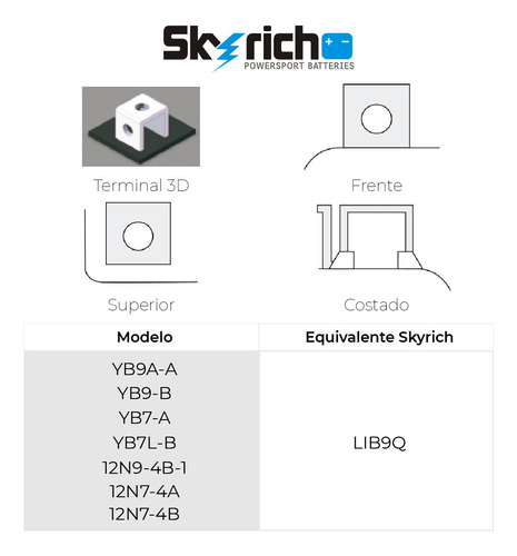 Bateria Litio Skyrich P/ Moto Lib9q Libre Mant.
