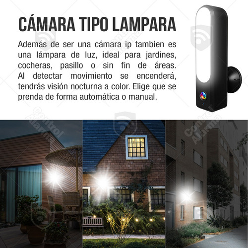 Imagen 4 de 10 de Camara Wifi Ip Full Hd Exterior Video Seguridad Nube Lampara