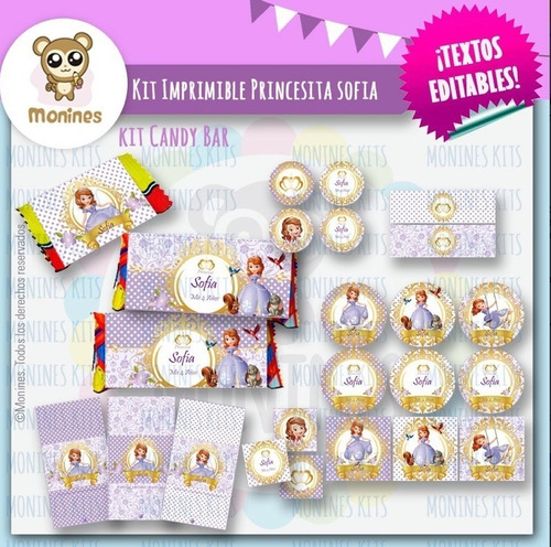 Kit Imprimible Princesa Sofia Princesa Disney Princesita R20
