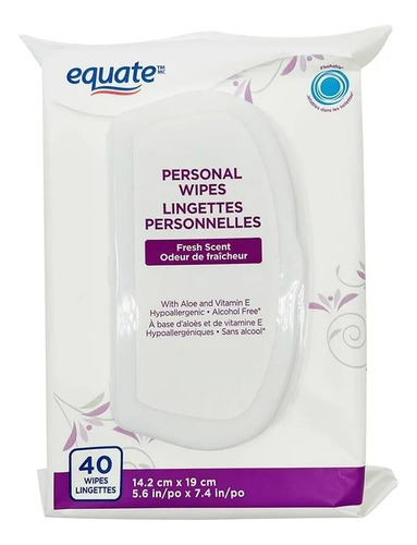 Toallitas Húmedas Equate Personal Aroma Fresco 40 Pzas