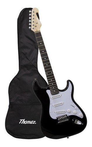 Kit Guitarra Elétrica Teg 300 Preto Com Capa Thomaz Orientação Da Mão Destro Cor Preto