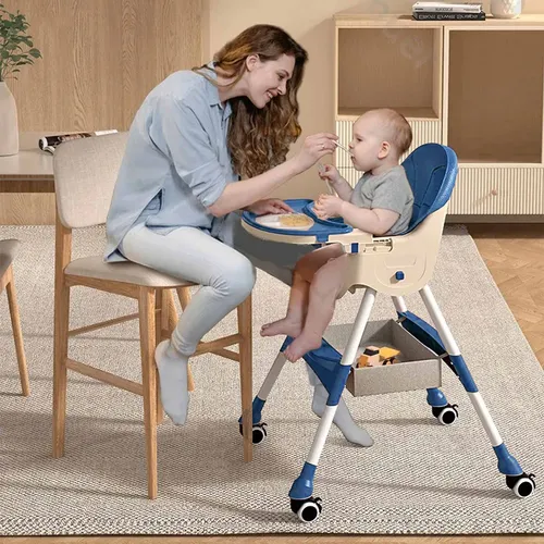 Silla De Bebé Comer Portátil Con Ruedas Kinder Aspor D