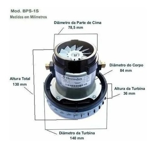 Imagem 4 de 5 de Motor Bps1s 220v , Aspiradores De Pó, Soprador Pet