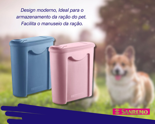 Porta Ração Pote Com Tampa Pet Gato Cachorro Dispenser