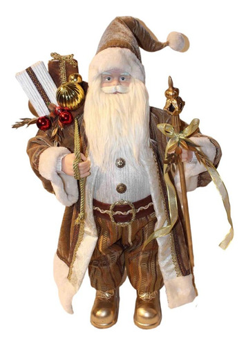 Papai Noel Decorativo Em Pe Com Presentes E Cedro - 60cm